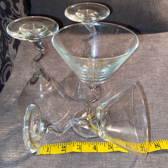 Vintage Set of 4 Libbey Crooked Stem Martini / Cocktail Glasses - Picture 7 of 7